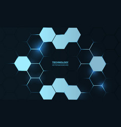 Hexagonal Abstract Dark Blue Technology Background