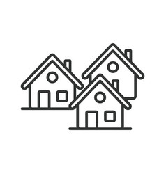 Houses Icon Line Design Village Building