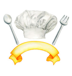 Watercolor Hand Drawn Of Cooking Logo