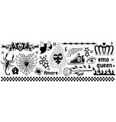 Y2k 2000s Black Grunge Emo Goth Aesthetic Stickers