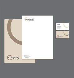 Beige Stationery Letterhead Business Card Set