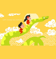 Chinese New Year Of The Snake With Children