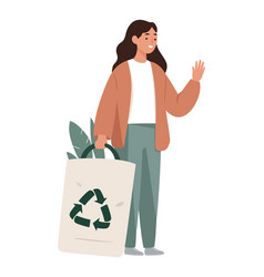 Woman Holding Organic Recycling Bag