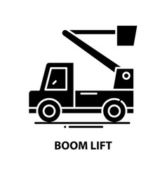 Boom Lift Symbol Icon Black Sign