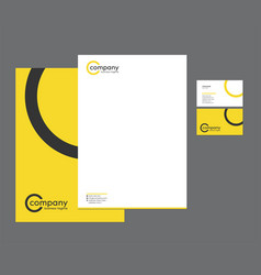 Yellow Stationery Letterhead Business Card Set