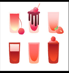 Bright Red Set Of Drinks Shot Glass Image