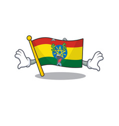 Flag Ethiopia With Money Eye Cartoon Character