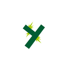 Letter Y Grass Simple Symbol Logo