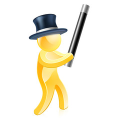 Magician In Top Hat With Wand