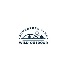 Mountain Park Wild Outdoor Badge Emblem Outline