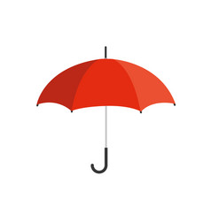 Red Opened Umbrella Closeup Flat Design