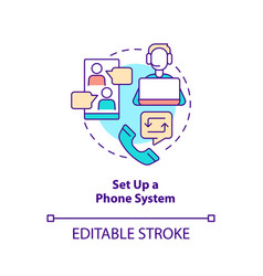 Set Up Phone System Concept Icon