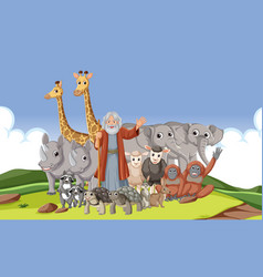 Wild Animal Cartoon In Noahs Bible Story