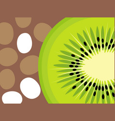 Abstract Kiwi Fruit Design In Flat Cut Out Style