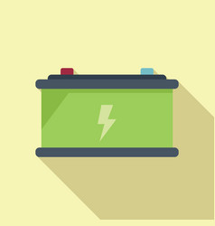 Eco Car Battery Icon Flat Save Clean