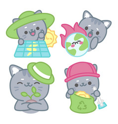 Ecology Stickers Set With Tomomi Cat