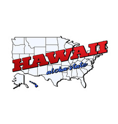 Hawaii State With Us State On American