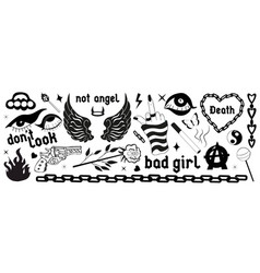 Y2k 2000s Black Grunge Emo Goth Aesthetic Stickers