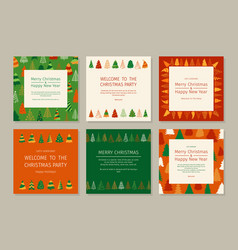 Christmas Tree Trendy Cover Or Square Card Design