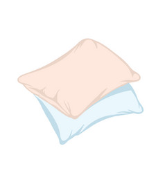 Stack Of Pink And Blue Pillow Isolated On White