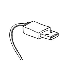 Usb Connector Hand Drawn