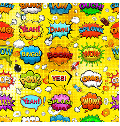 Yellow Repeating Pattern Of Comic Speech Bubbles