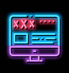 Porn Web Site Neon Glow Icon