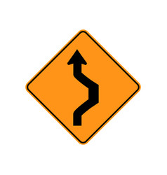 Usa Traffic Road Sign Double Reverse Curve