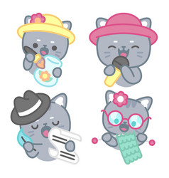 Art Stickers Set With Tomomi Cat