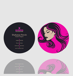 Beauty Salon Circle Business Card Template