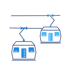 Cartoon Cable Car On White