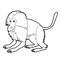 Gelada Monkey Icon Outline