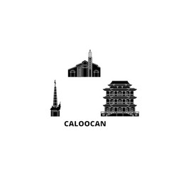 Philippines Caloocan Flat Travel Skyline Set