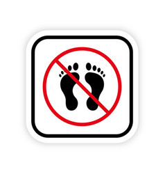 Warning Ban Walk Barefoot Black Silhouette Icon