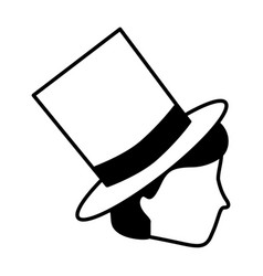 Profile Man Wearing Top Hat