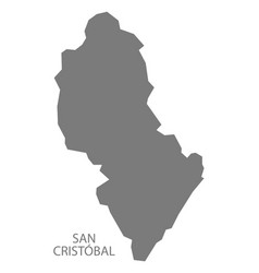 San Cristobal Dominican Republic Map Grey