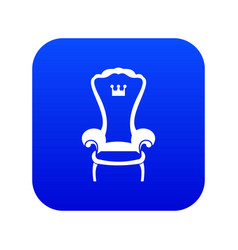 King Throne Chair Icon Digital Blue