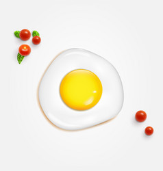 Realistic Fried Egg With Cherry Tomatoes