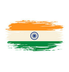 Indian Flag Brush Grunge Background