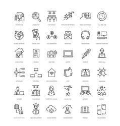 Office And Coworking Line Icons Collection