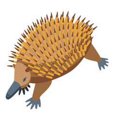 Running Echidna Icon Isometric Cute Animal