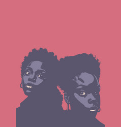 Two Young Afro American Women Face Front View