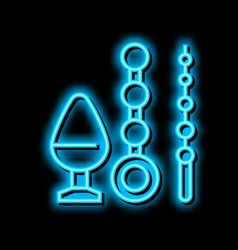 Anal Sex Toy Neon Glow Icon