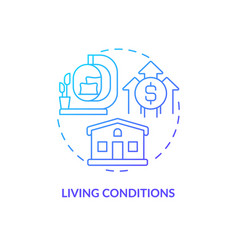 Living Conditions Blue Gradient Concept Icon