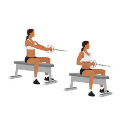 Woman Doing Seated Low Cable Back Rows Exercise