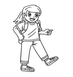 Camping Camper Girl Isolated Coloring Page