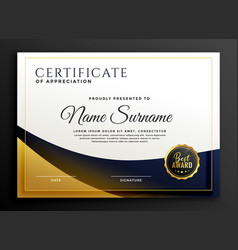 Certificate Template Award In Golden Style