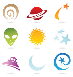 Colorful Fun Space Icons