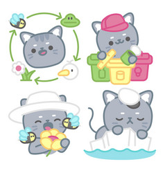 Ecology Stickers Set With Tomomi Cat