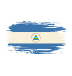 Nicaraguan Flag Brush Grunge Background